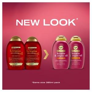 OGX Anti Frizz Keratin Smoothing Oil Shampoo Sulfate Free 385ml photo 2