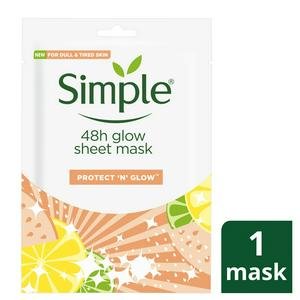Simple Protect 'N' Glow Radiance Boosting Face Sheet Mask x1